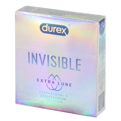 Світлина Презервативи латексні з силіконовою змазкою Durex Invisible Extra Lube (ультратонкі з додатковою змазкою) №3